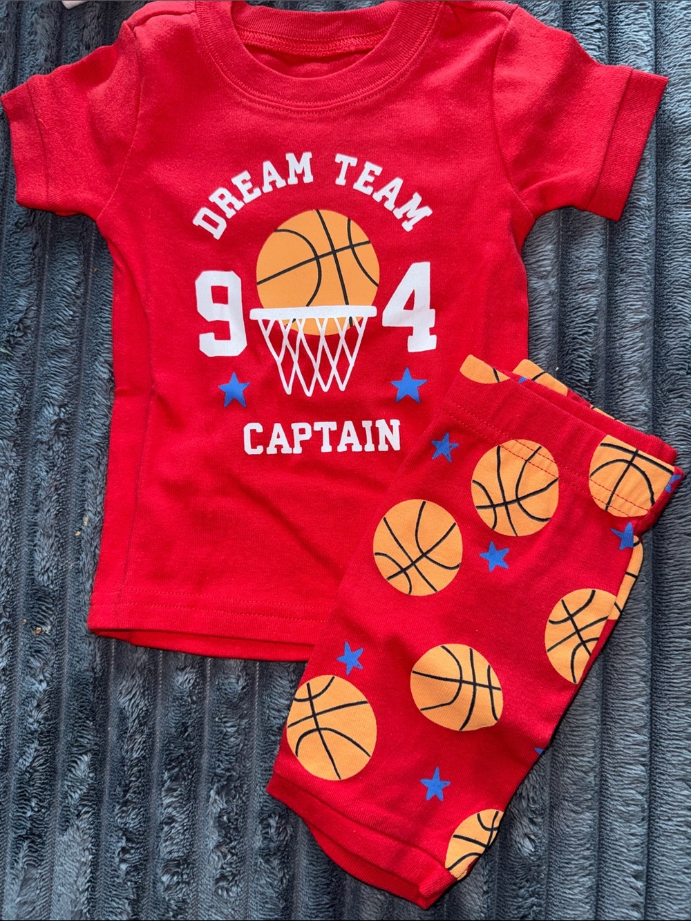 Old Navy Red 'Dream Team Captain' Basketball Tee & Short pajama set